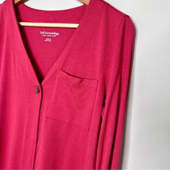 Soft Surroundings Womens Miramar Long Sleeve Tunic Top Size XS Crimson Berry - Picture 6 of 9